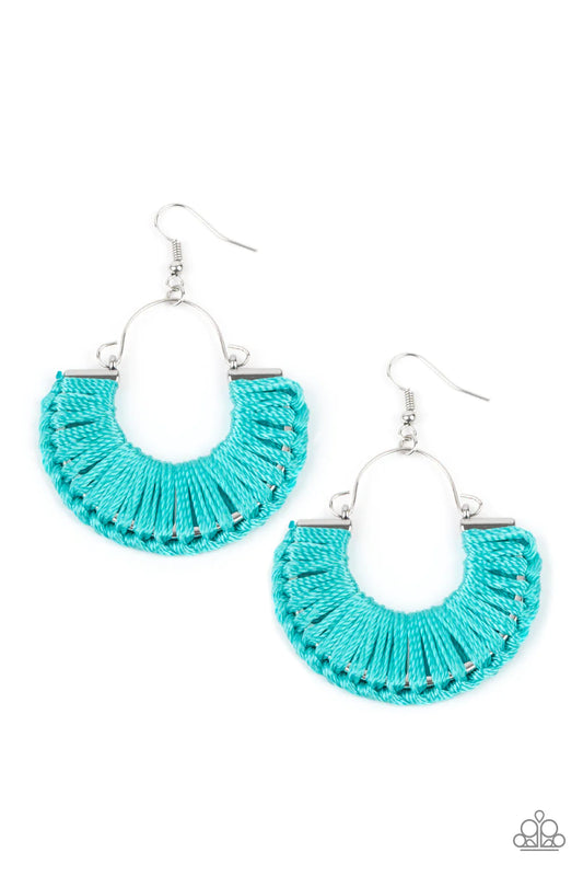 Threadbare Beauty - Blue Earrings - Paparazzi Accessories