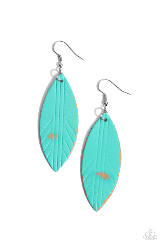 Paparazzi Leather Louge-Blue Earring