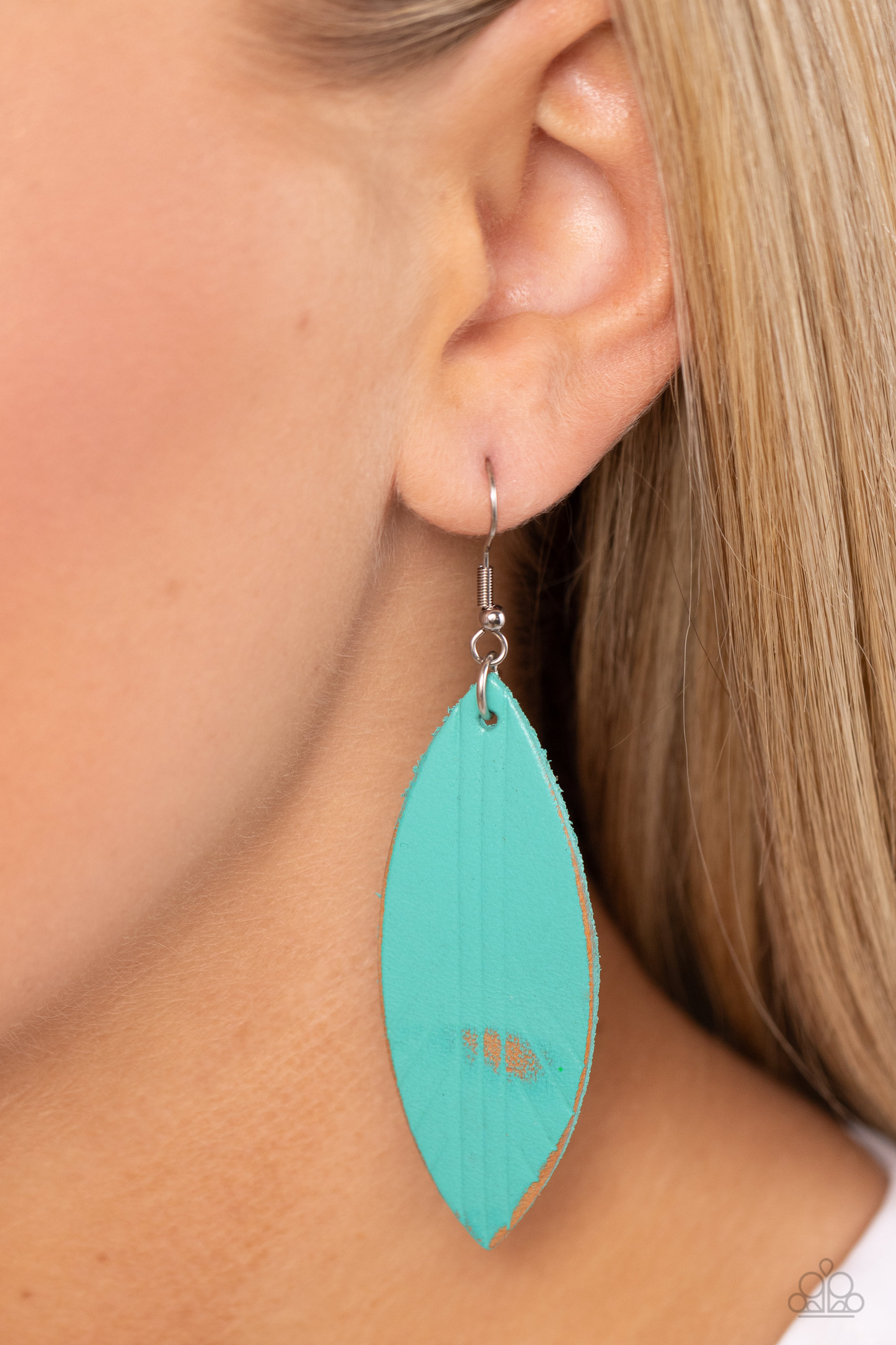 Paparazzi Leather Louge-Blue Earring