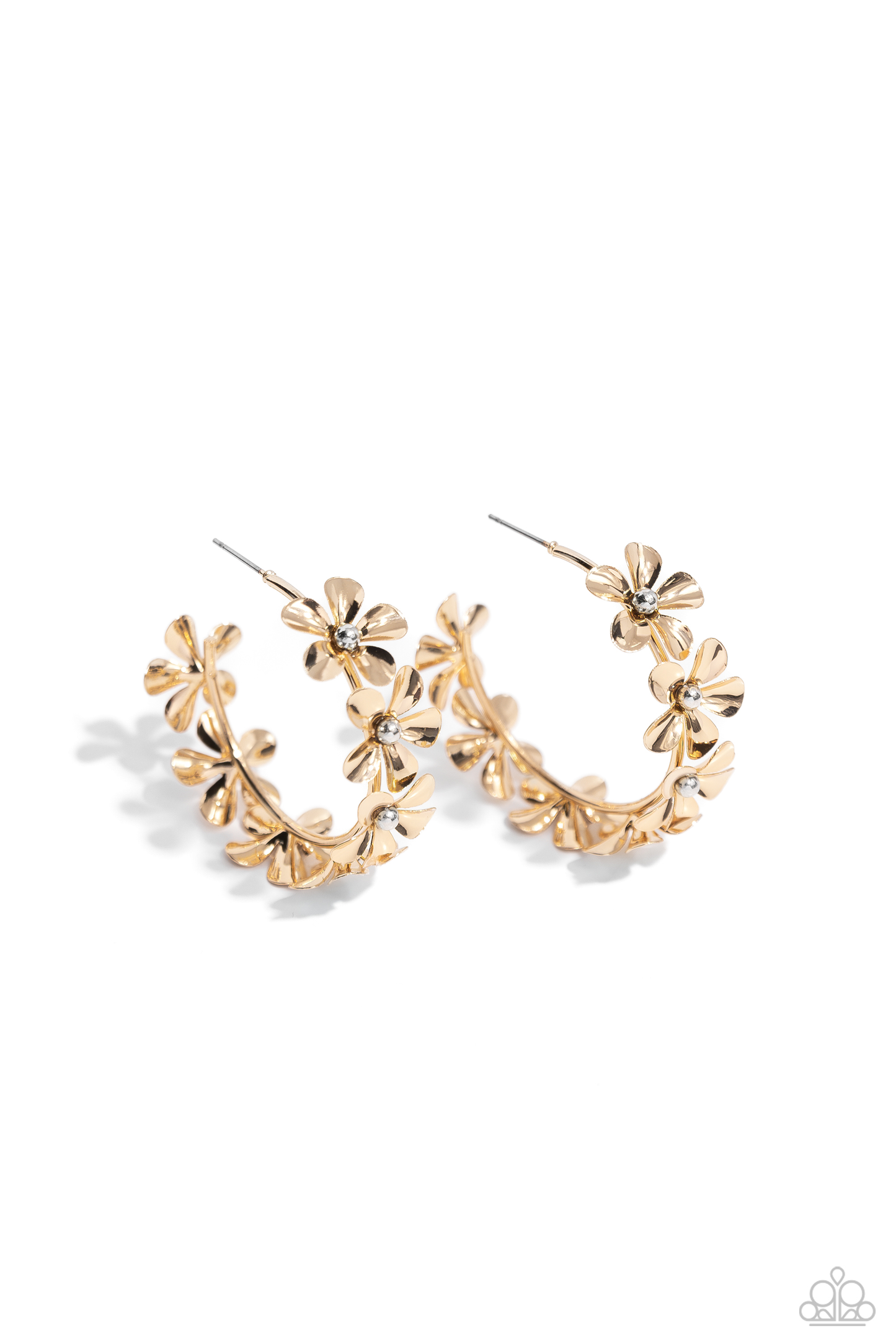 Paparazzi Floral Flamenco - Gold Post Earring  P5HO-GDXX-351XX