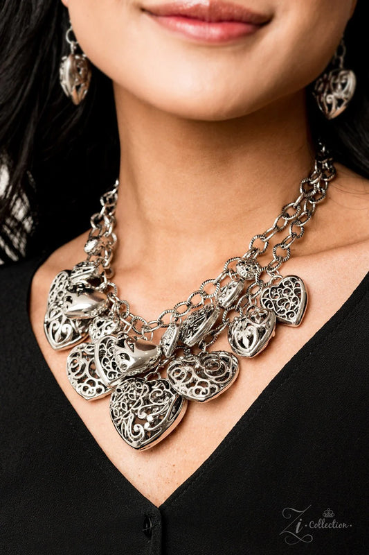 Paparazzi Cherish- Silver Zi Collection Necklace