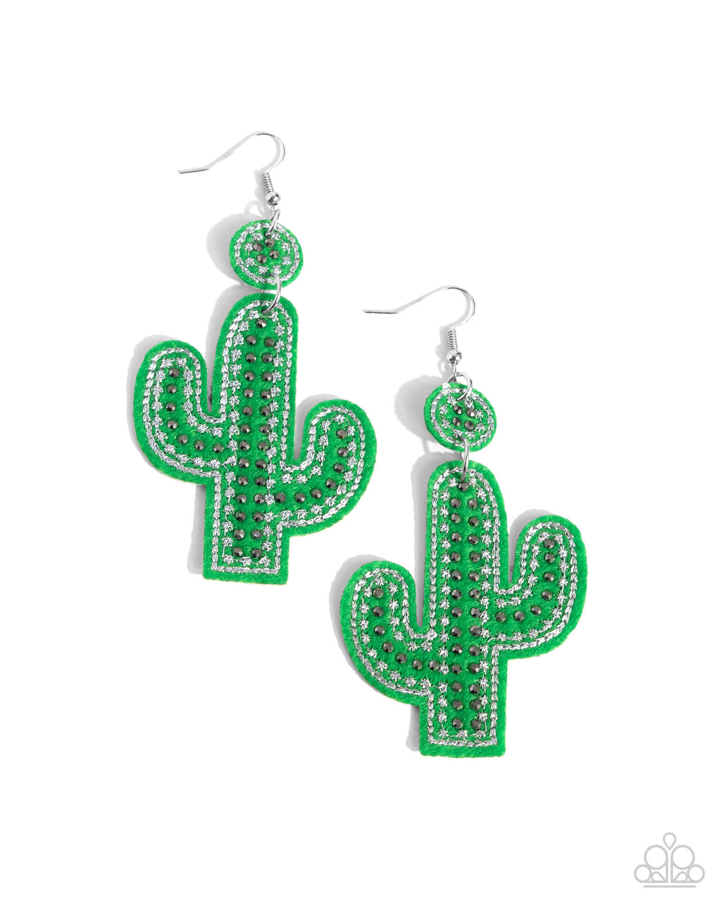 Paparazzi Cactus Cameo - Green Earring  P5ST-GRXX-035XX