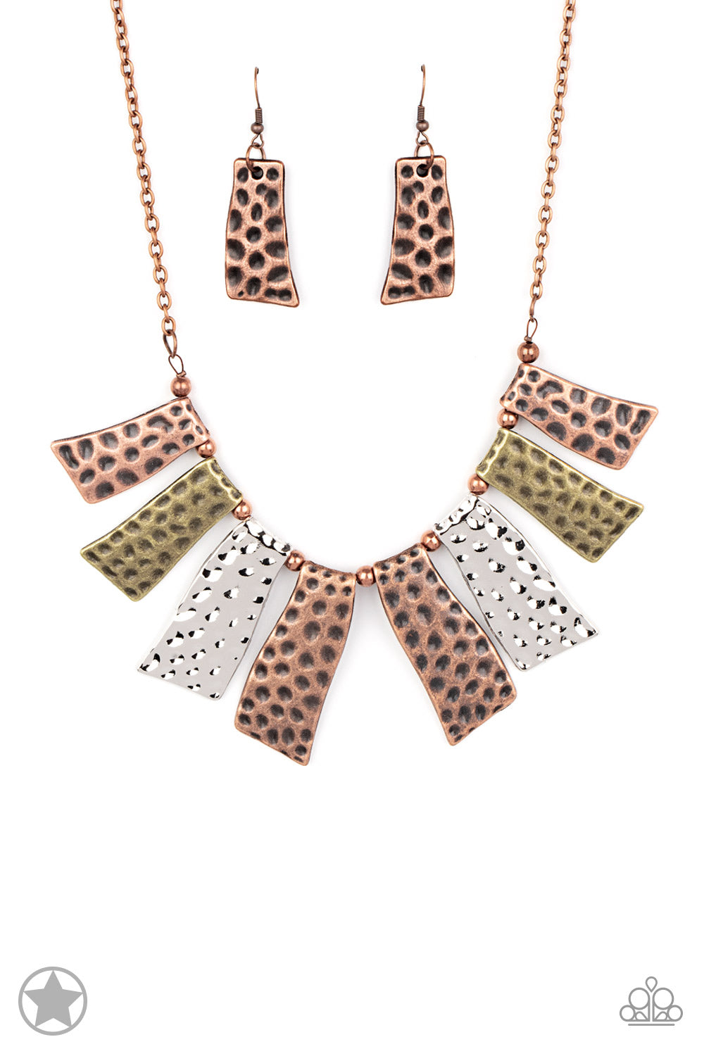 Paparazzi A Fan of the Tribe-Blocbuster Copper Necklace