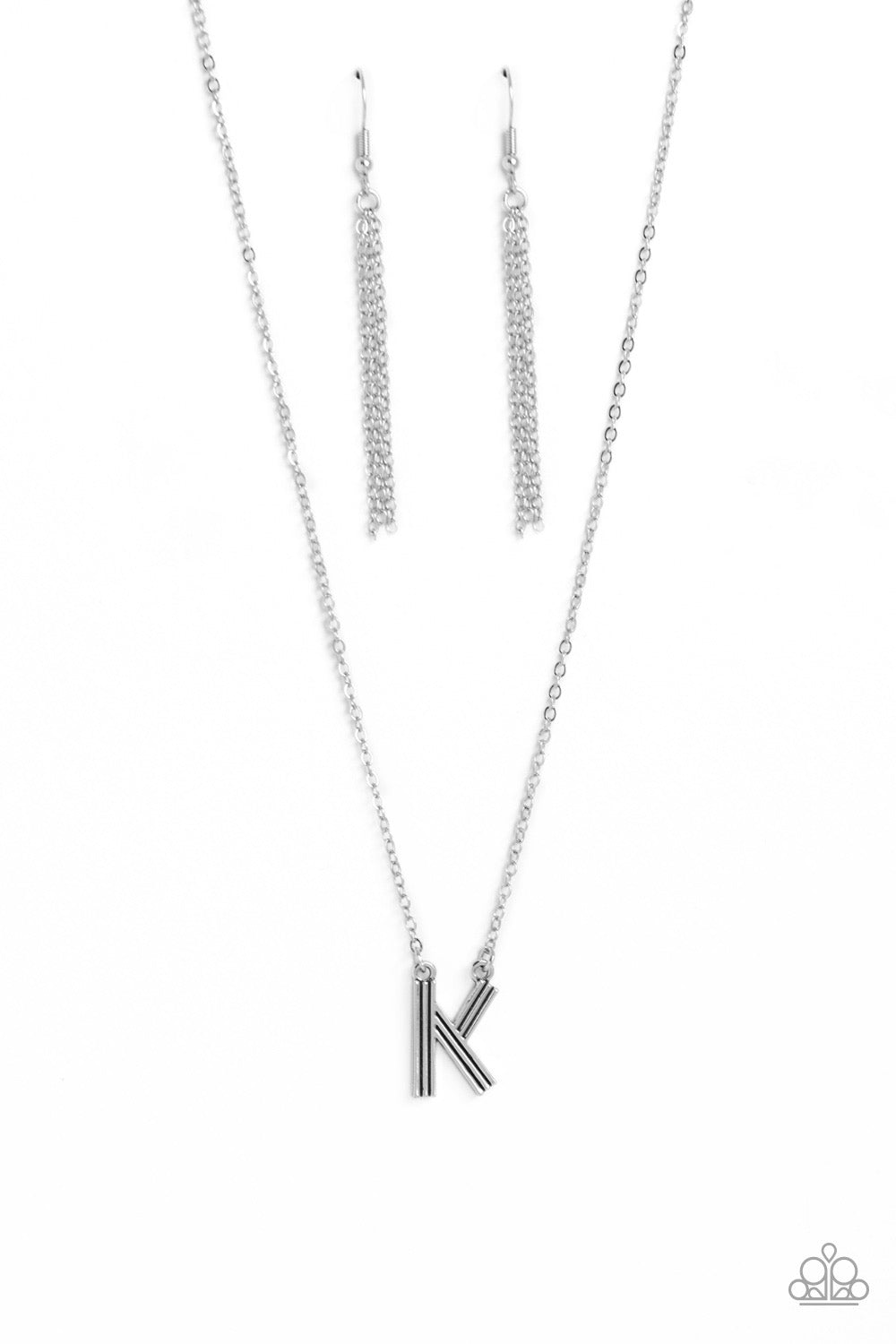 Paparazzi Leave Your Initials - Silver Necklace K  P2DA-SVXX-353XX