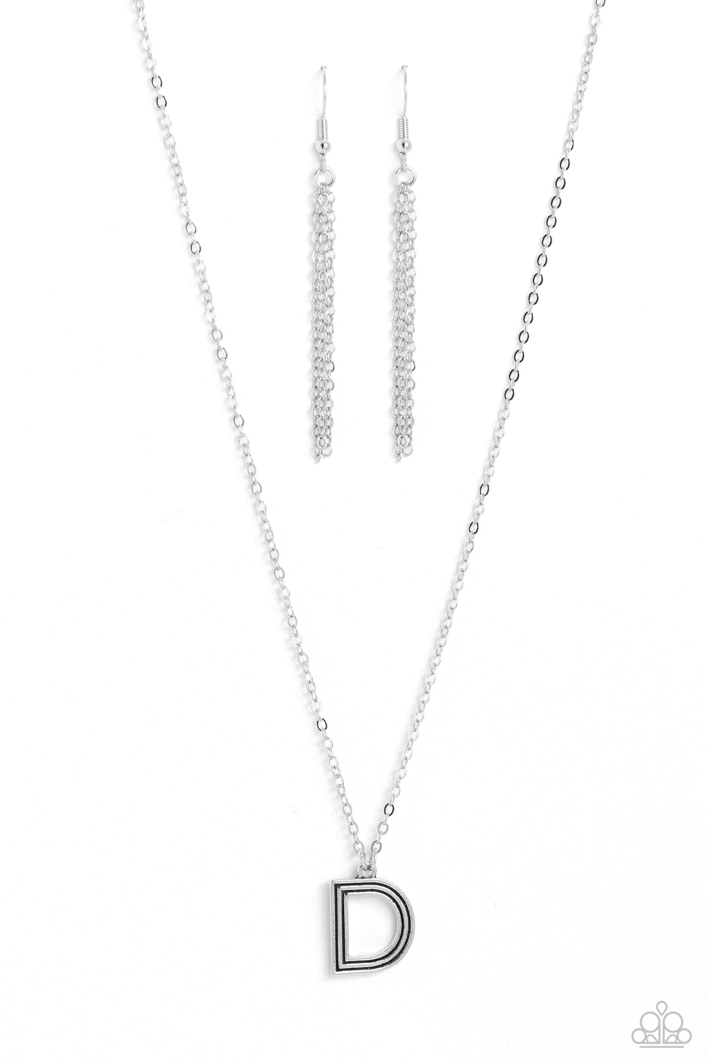 Paparazzi Leave Your Initials - Silver Necklace D  P2DA-SVXX-346XX