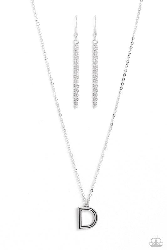 Paparazzi Leave Your Initials - Silver Necklace D  P2DA-SVXX-346XX