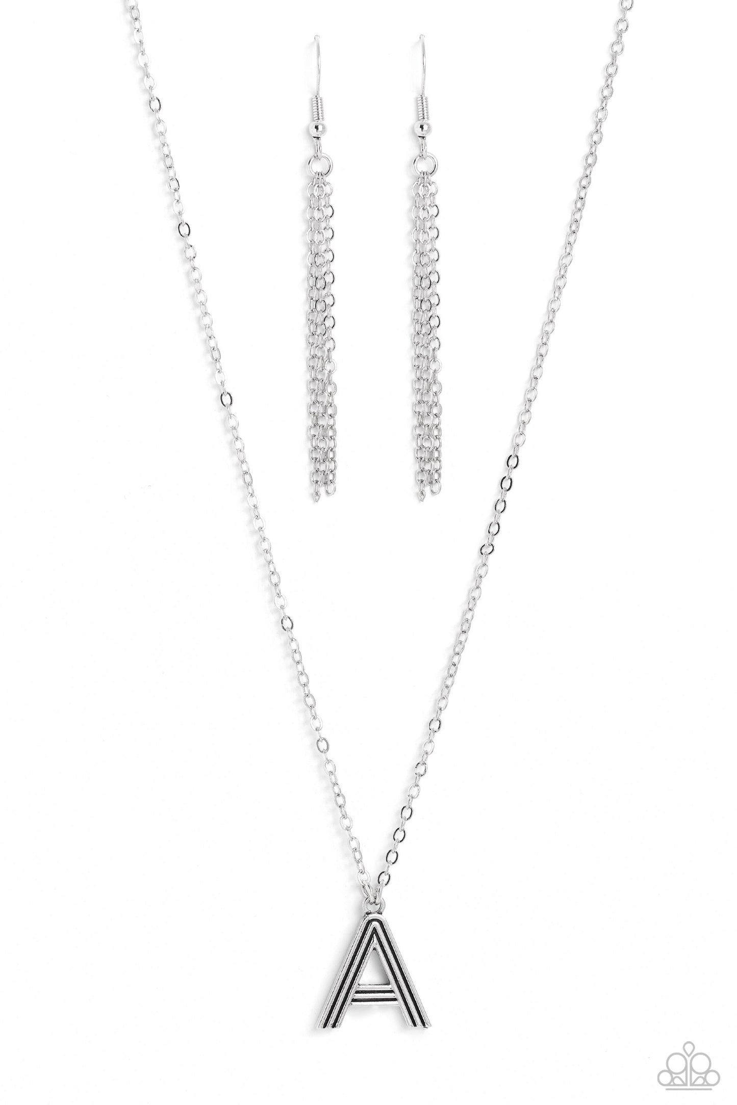 Paparazzi Leave Your Initials - Silver Necklace A  P2DA-SVXX-343XX