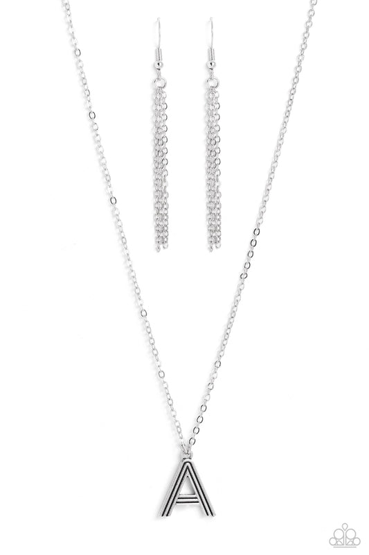 Paparazzi Leave Your Initials - Silver Necklace A  P2DA-SVXX-343XX