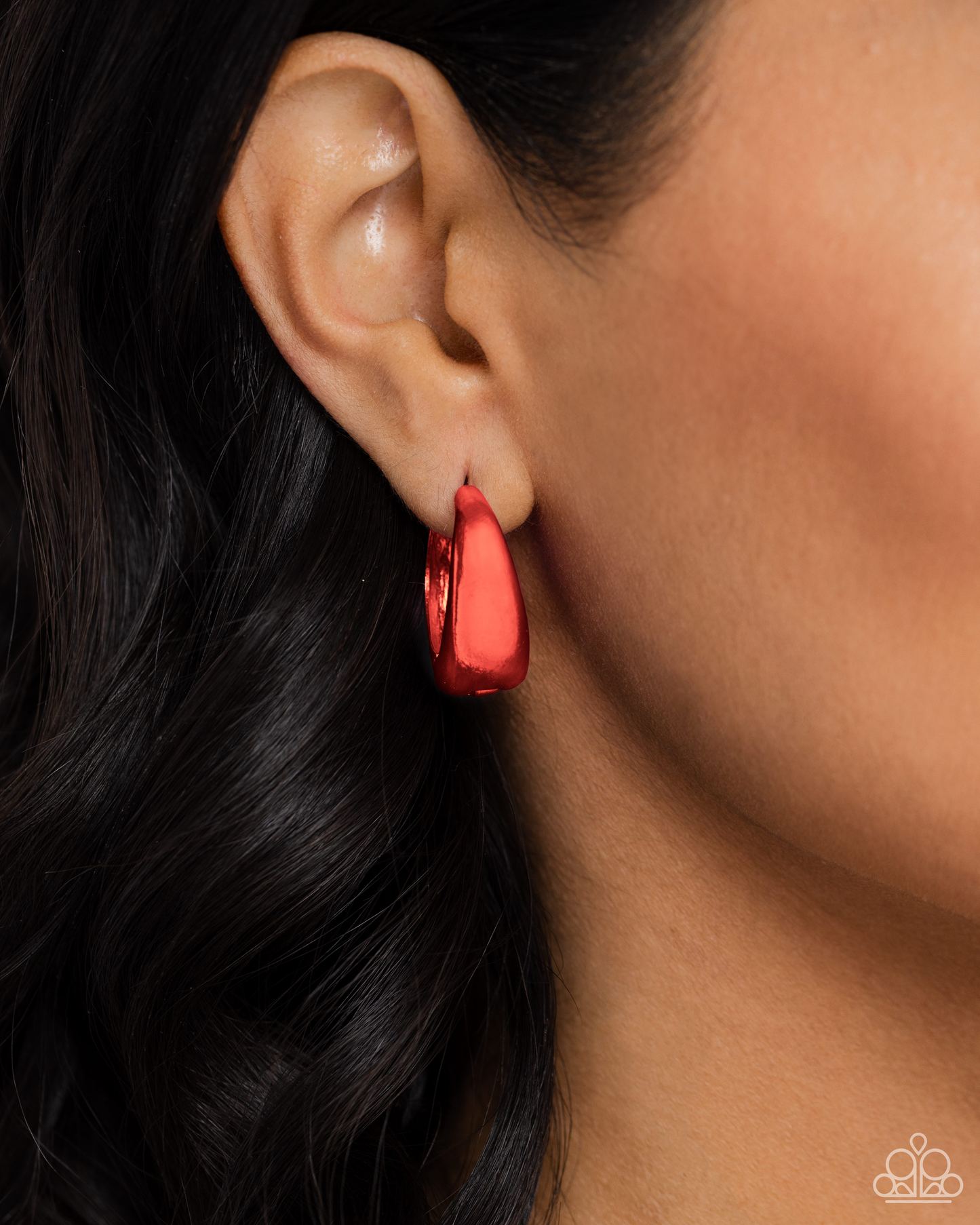 Paparazzi Colorful Curiosity - Red Hedge Earrings P5HO-RDXX-034XX