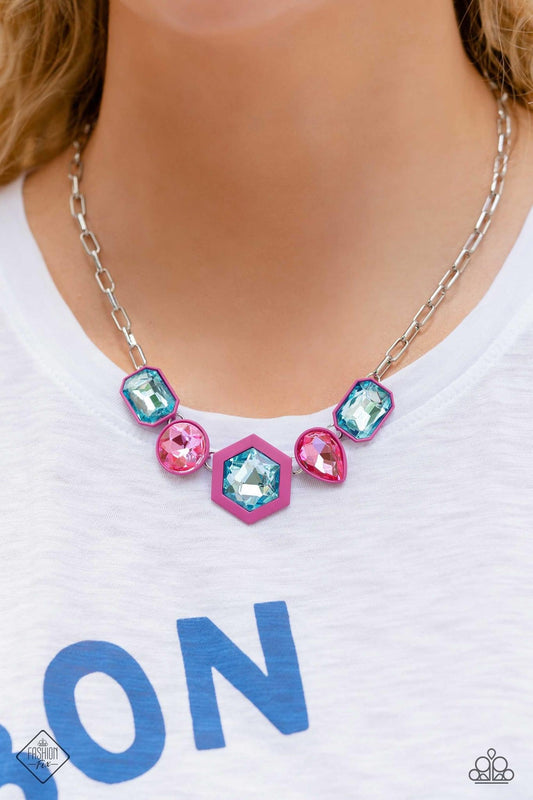 Paparazzi Evolving Elegance - Pink Necklace Item #P2ST-PKXX-147OO