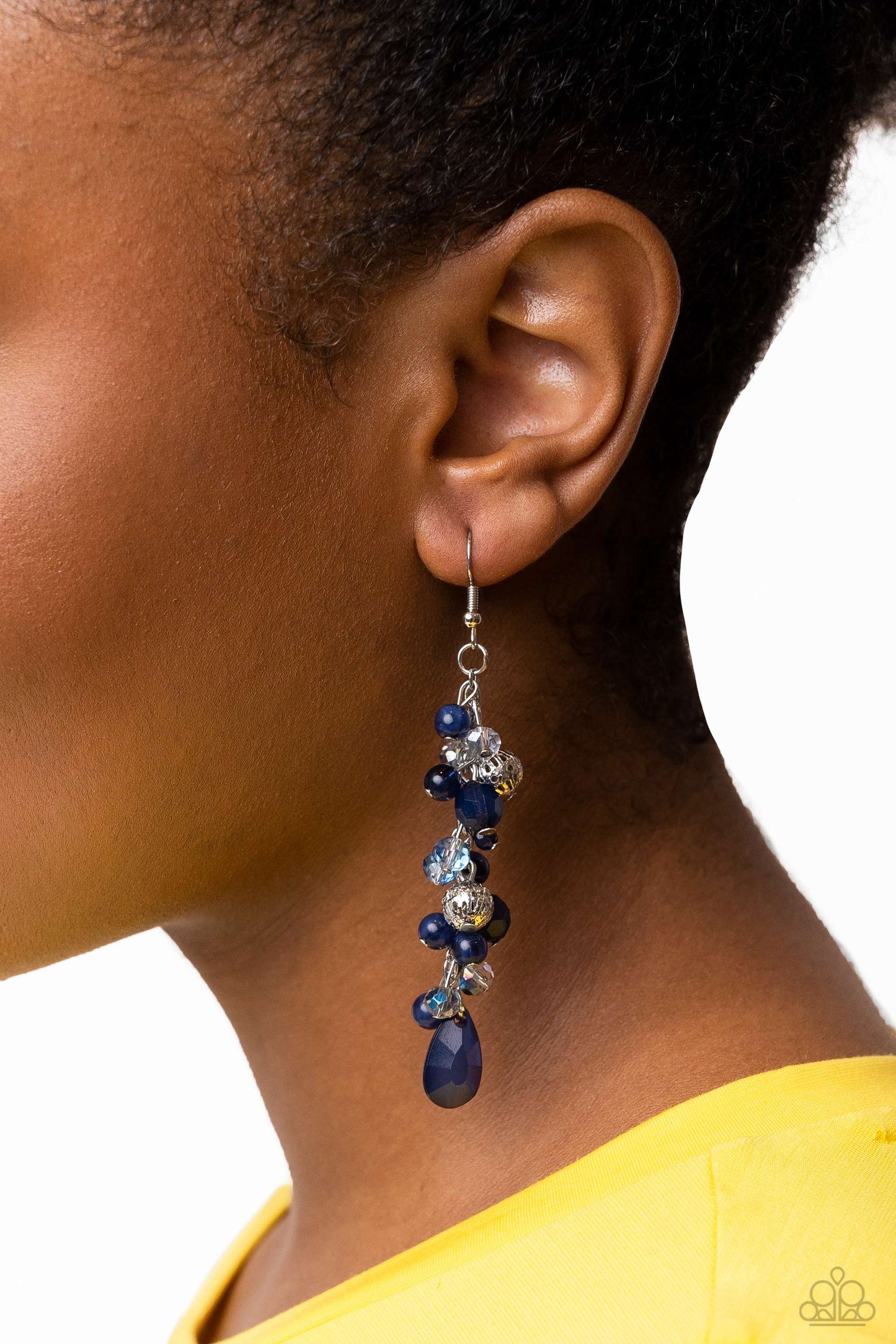 Paparazzi Cheeky Cascade - Blue Earring  P5RE-BLXX-276KX