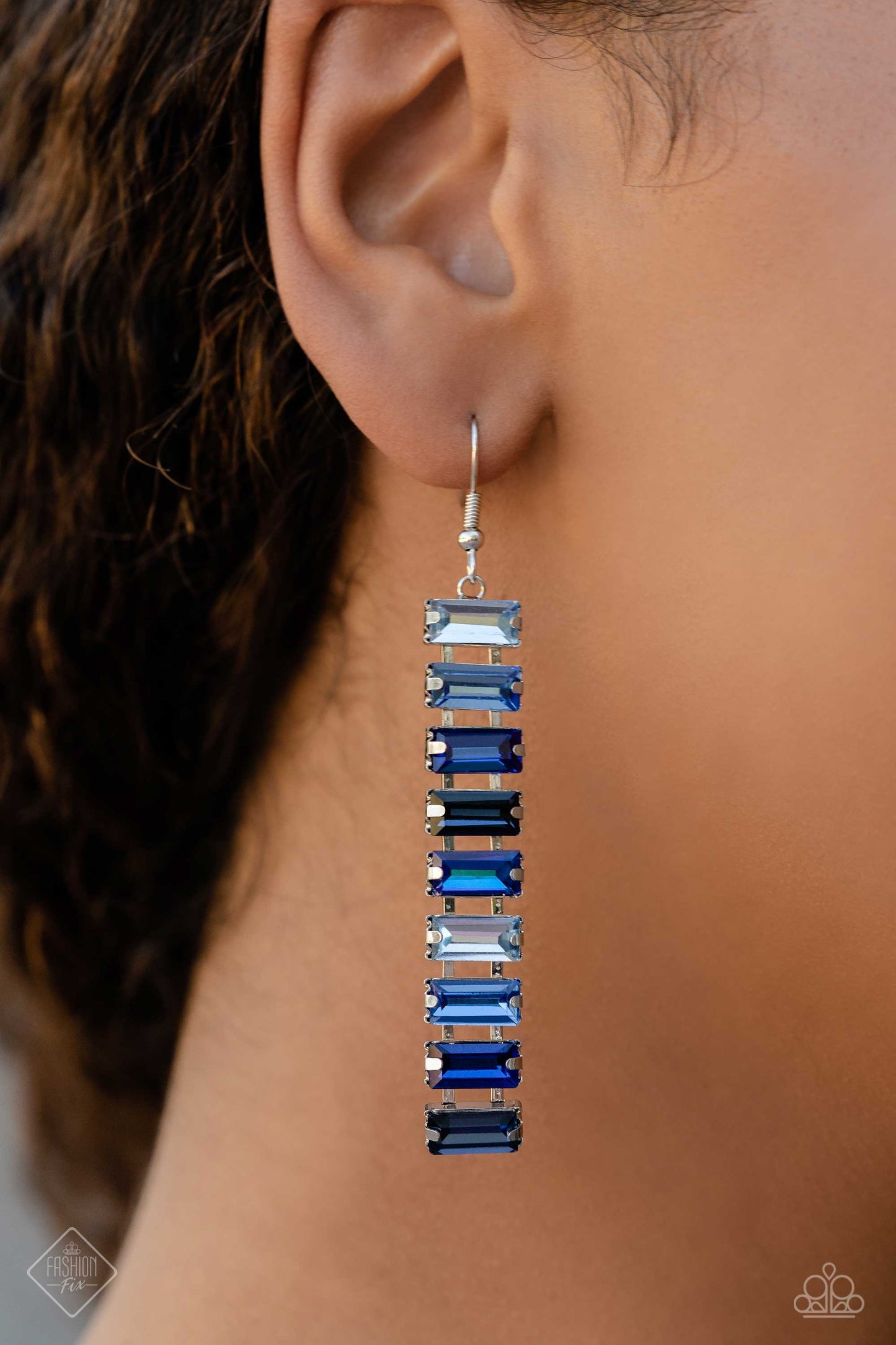 Paparazzi Superbly Stacked - Blue Earring Item #P5RE-BLXX-293OJ