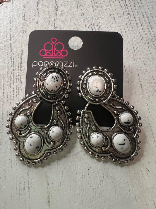 Paparazzi Handcrafted Horseshoe-White Post Earring