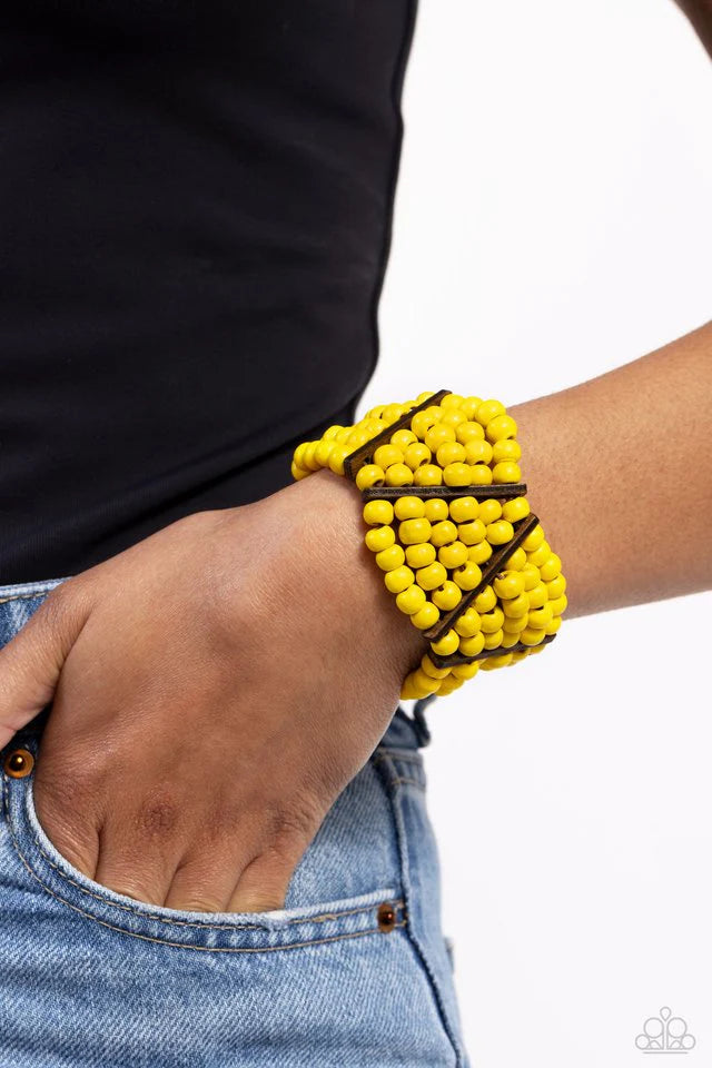 Paparazzi Way Off TROPIC-Yellow Bracelet