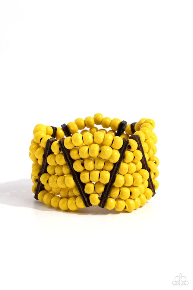 Paparazzi Way Off TROPIC-Yellow Bracelet