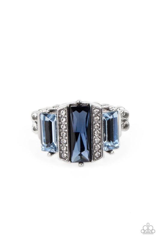 A GLITZY Verdict - Blue Ring - Paparazzi Accessories