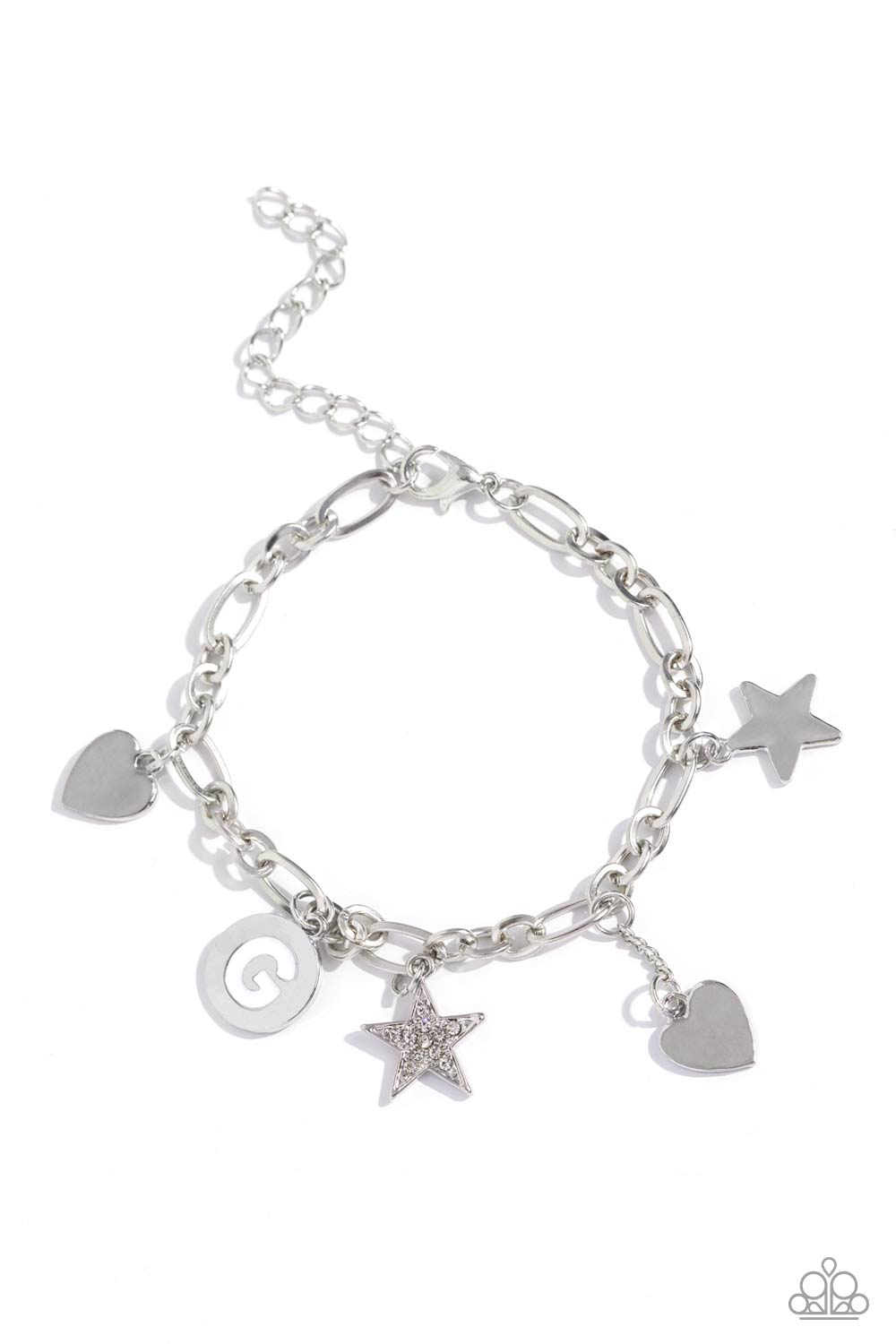 Paparazzi Legacy Letters - White - G Bracelet P9BA-WTXX-068XX