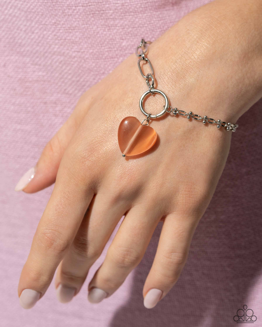 Paparazzi HEART Restoration - Orange Bracelet  P9WH-OGXX-154WD