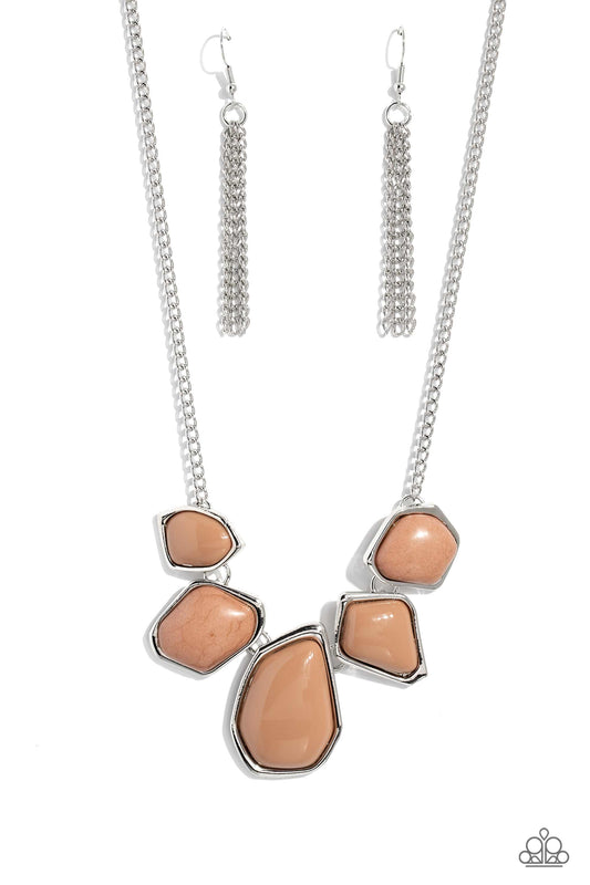 Paparazzi Beyond the Badlands - Brown  Necklace P2SE-BNXX-249XX