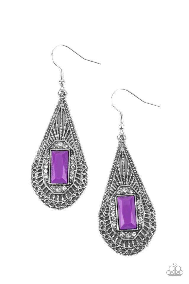 Paparazzi Earring ~ Deco Dreaming - Purple