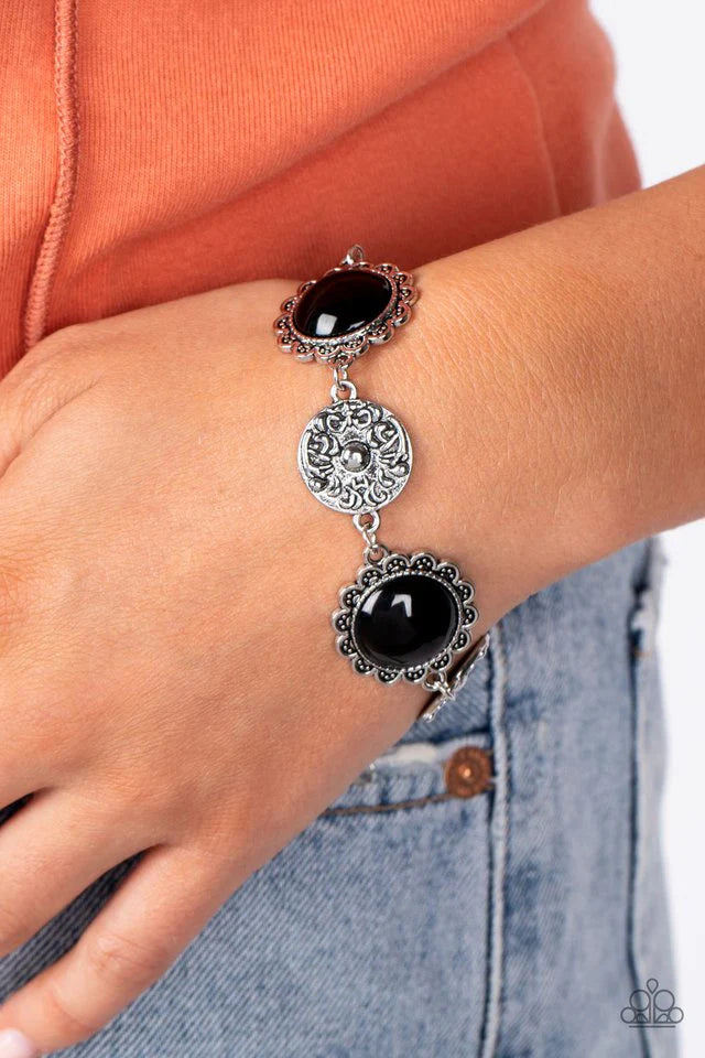 Paparazzi Positively Poppy-Black Bracelet