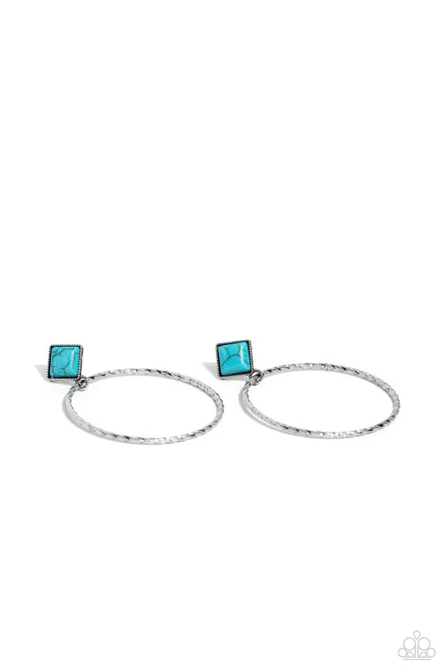 Paparazzi Canyon Circlet - Blue Post Earring