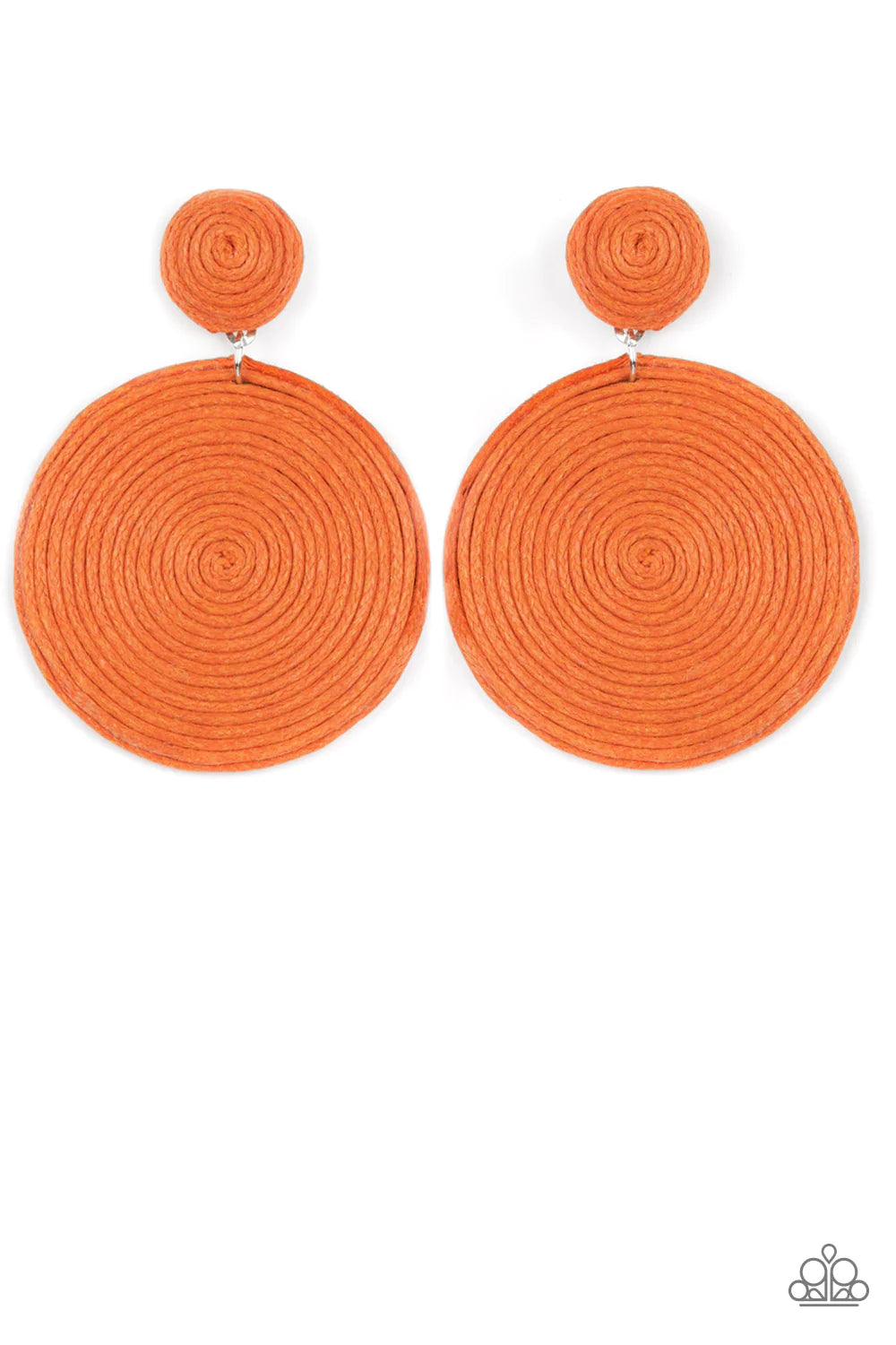 Circulate The Room - Orange Paparazzi Earrings