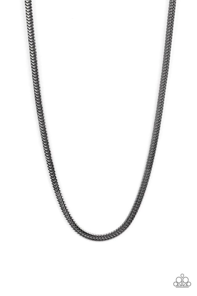 Paparazzi Necklace ~ Downtown Defender - Black