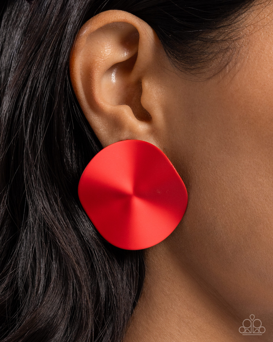 Paparazzi Moody Masterpiece - Red Post Earring P5PO-RDXX-057XX