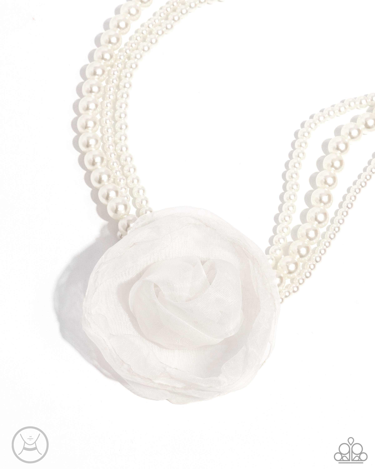 Paparazzi Radiant Rosette-White Choker