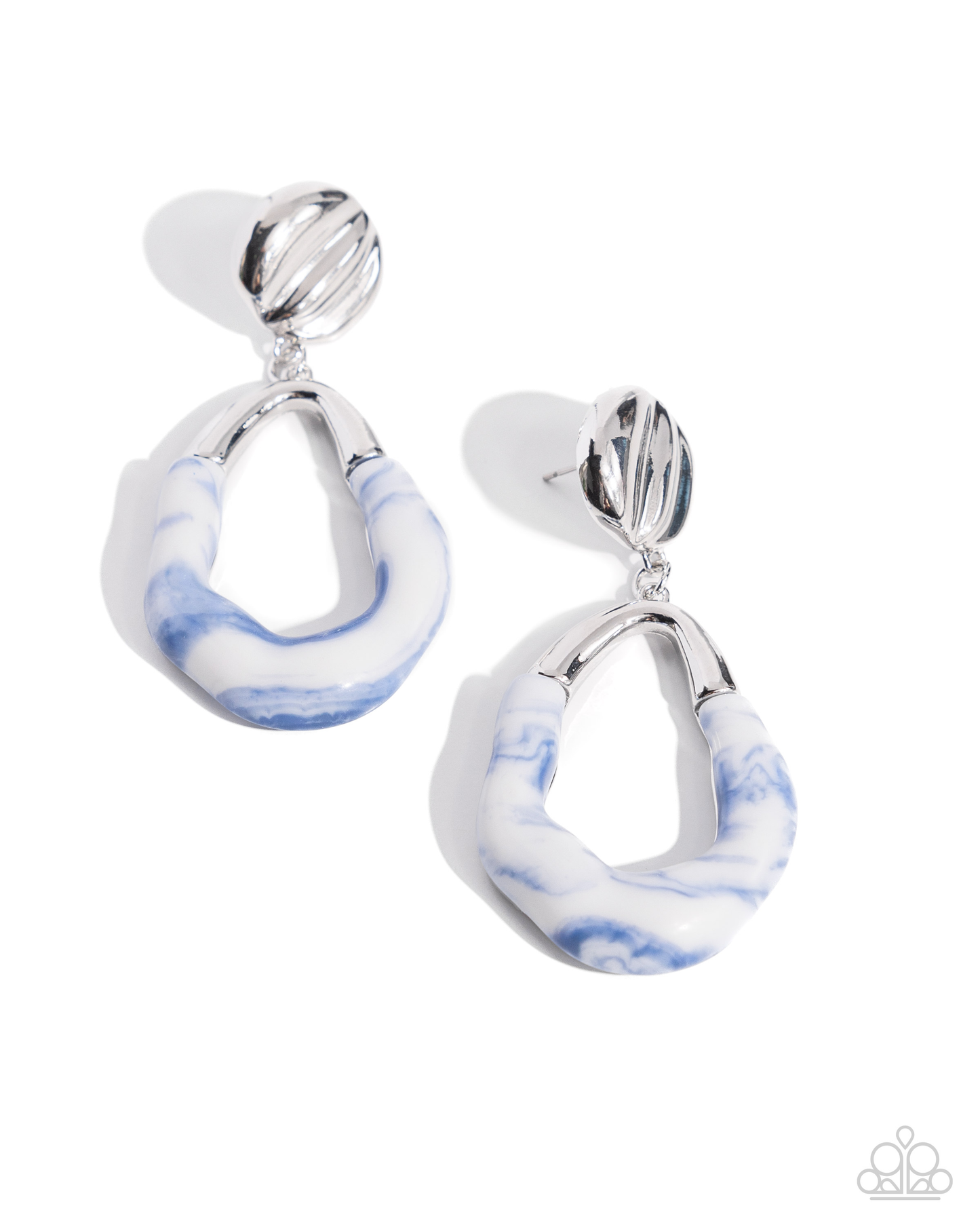 Paparazzi High-Sheen Swirls - Blue Post Earrings P5PO-BLXX-185XX