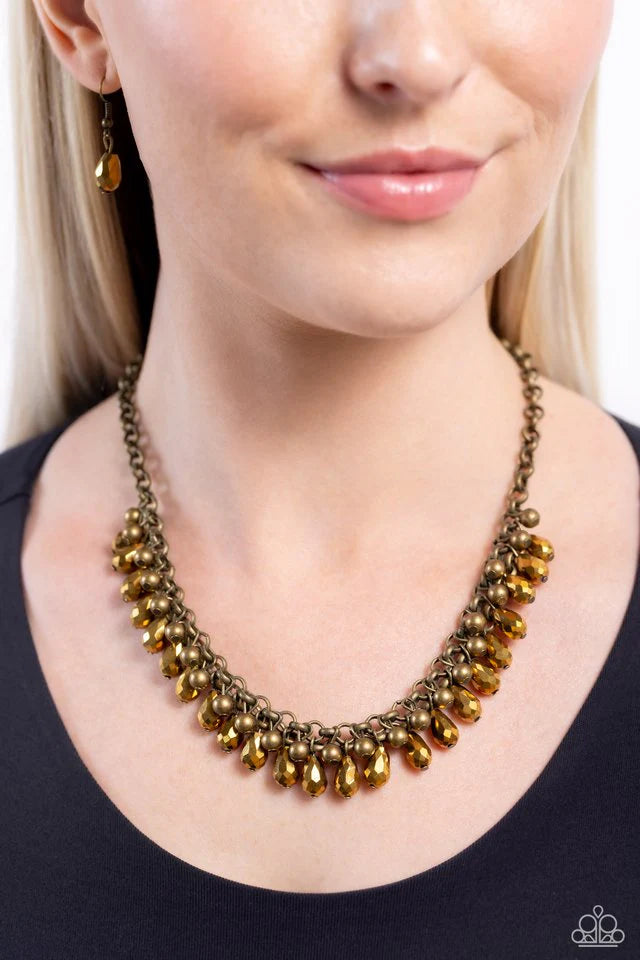 Paparazzi Metro Monarchy-Brass Necklace