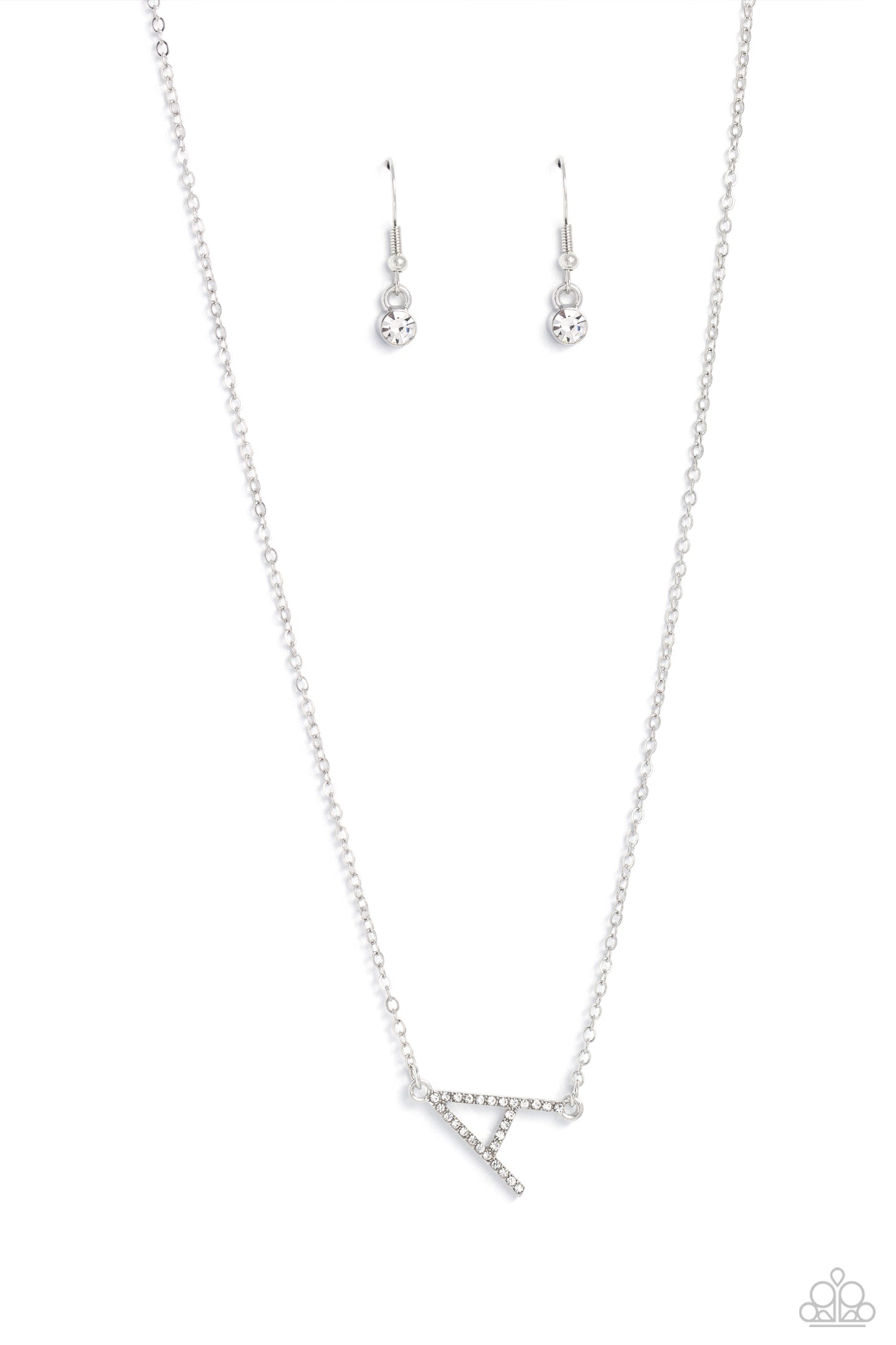 Paparazzi INITIALLY Yours - A - White Necklace P2DA-WTXX-265XX