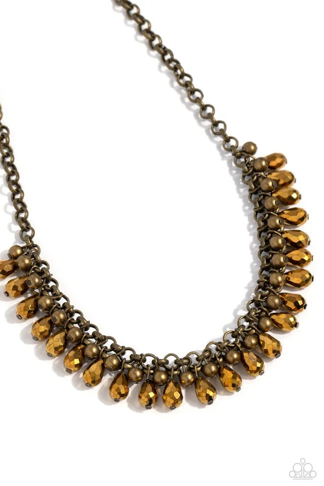 Paparazzi Metro Monarchy-Brass Necklace