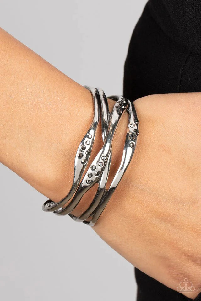 PaparazziLine It Up - Silver Bracelet