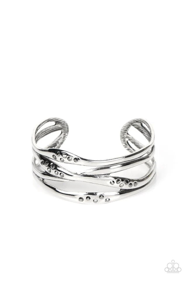 PaparazziLine It Up - Silver Bracelet