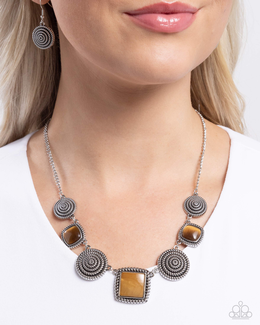 Paparazzi Spiral Sass - Brown  Necklace P2RE-BNXX-361XX