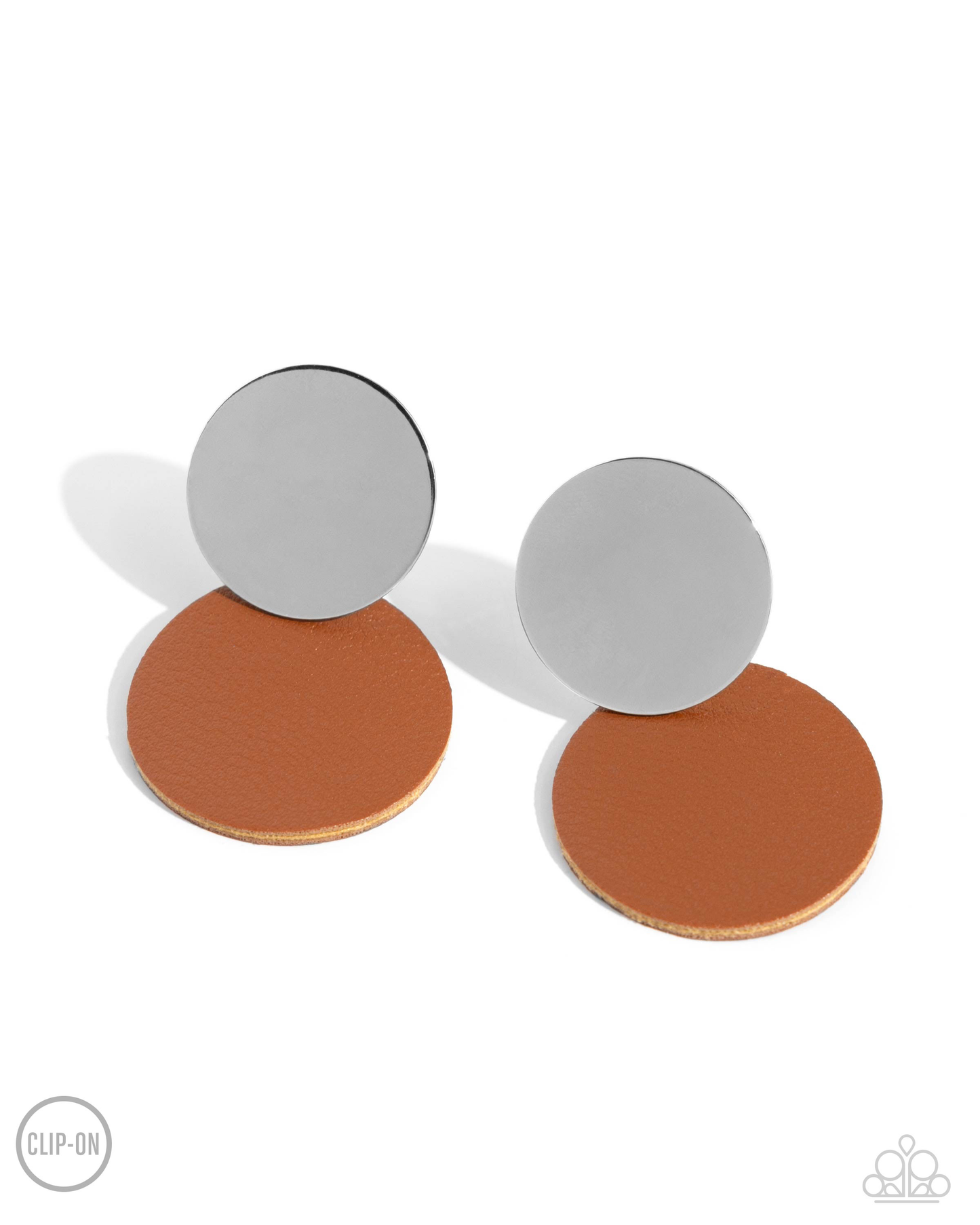 PaparazziLeather Leader - Brown Clip On Earring P5CO-BNXX-018XX