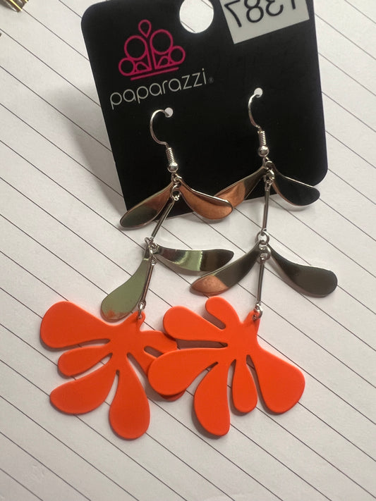 Paparazzi Orange Earring