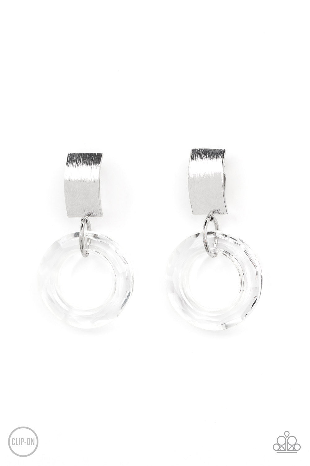 Paparazzi Clear Out! - White Clip On Earring  P5CO-WTXX-132XX