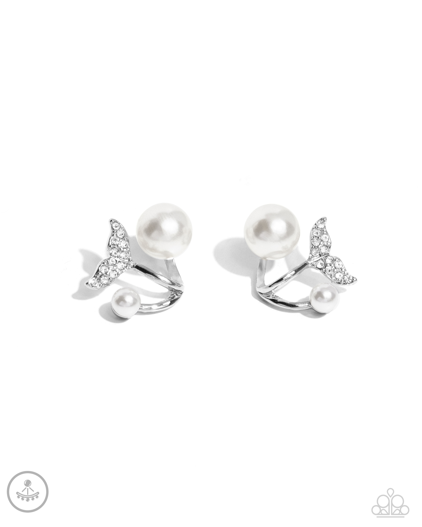 Paparazzi Modular Mermaid - White Post Earring   P5PO-WTXX-435XX