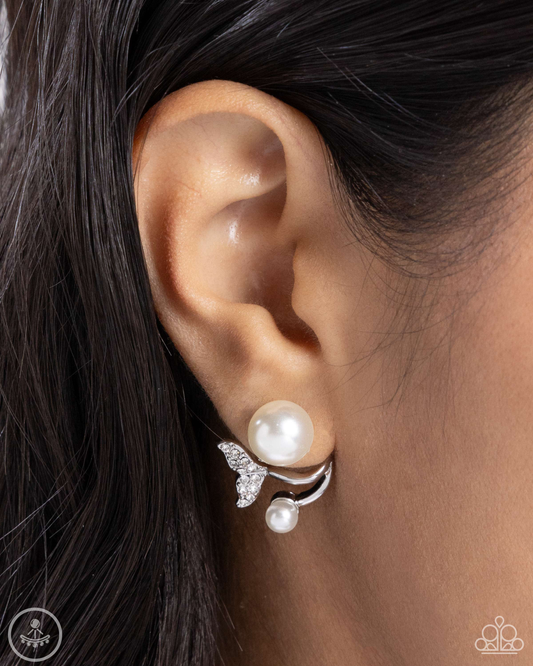 Paparazzi Modular Mermaid - White Post Earring   P5PO-WTXX-435XX