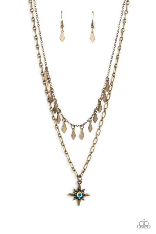 Paparazzi The Second Star To The LIGHT - Brass Necklace P2RE-BRXX-218XX