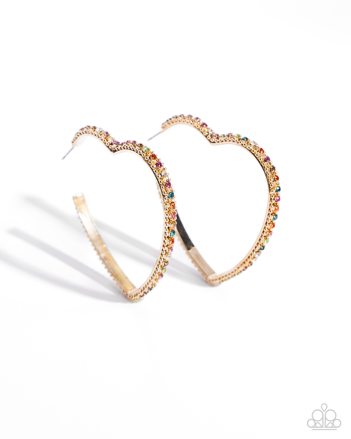 Paparazzi Halftime Hearts - Multi Post Gold Earring  P5HO-MTGD-110XX