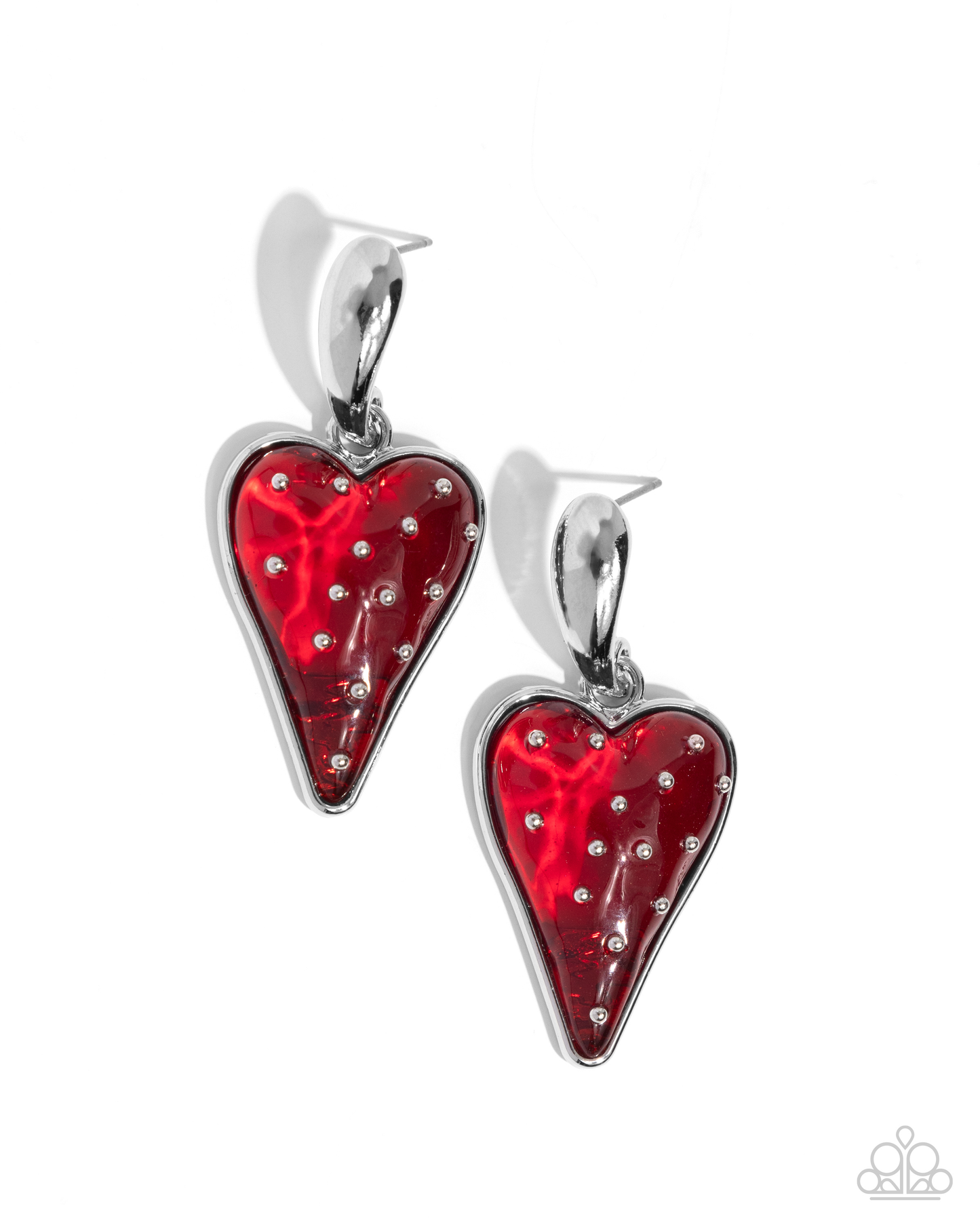 Paparazzi Glossy Goodwill - Red Post Earring  P5PO-RDXX-069XX