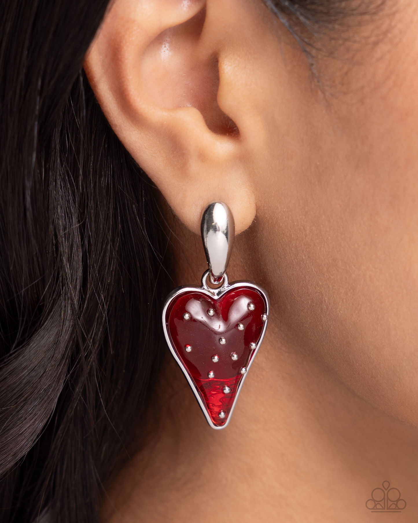 Paparazzi Glossy Goodwill - Red Post Earring  P5PO-RDXX-069XX