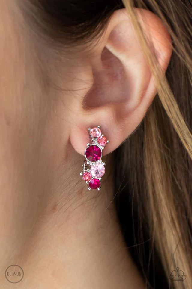 Paparazzi Cosmic Celebration - Pink Clip On Earring