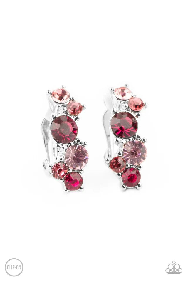 Paparazzi Cosmic Celebration - Pink Clip On Earring