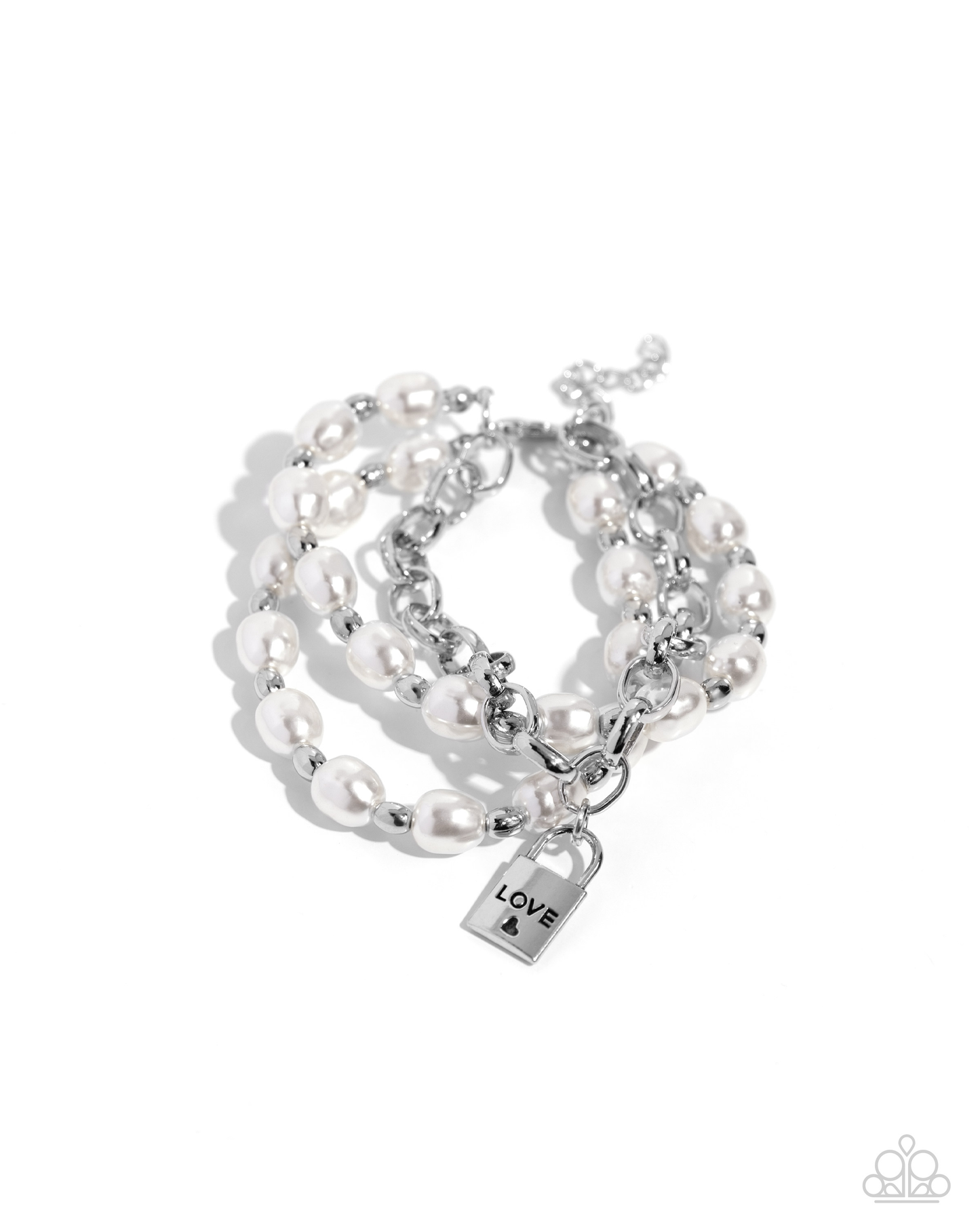 Paparazzi LOVE-Locked Legacy-White Bracelet