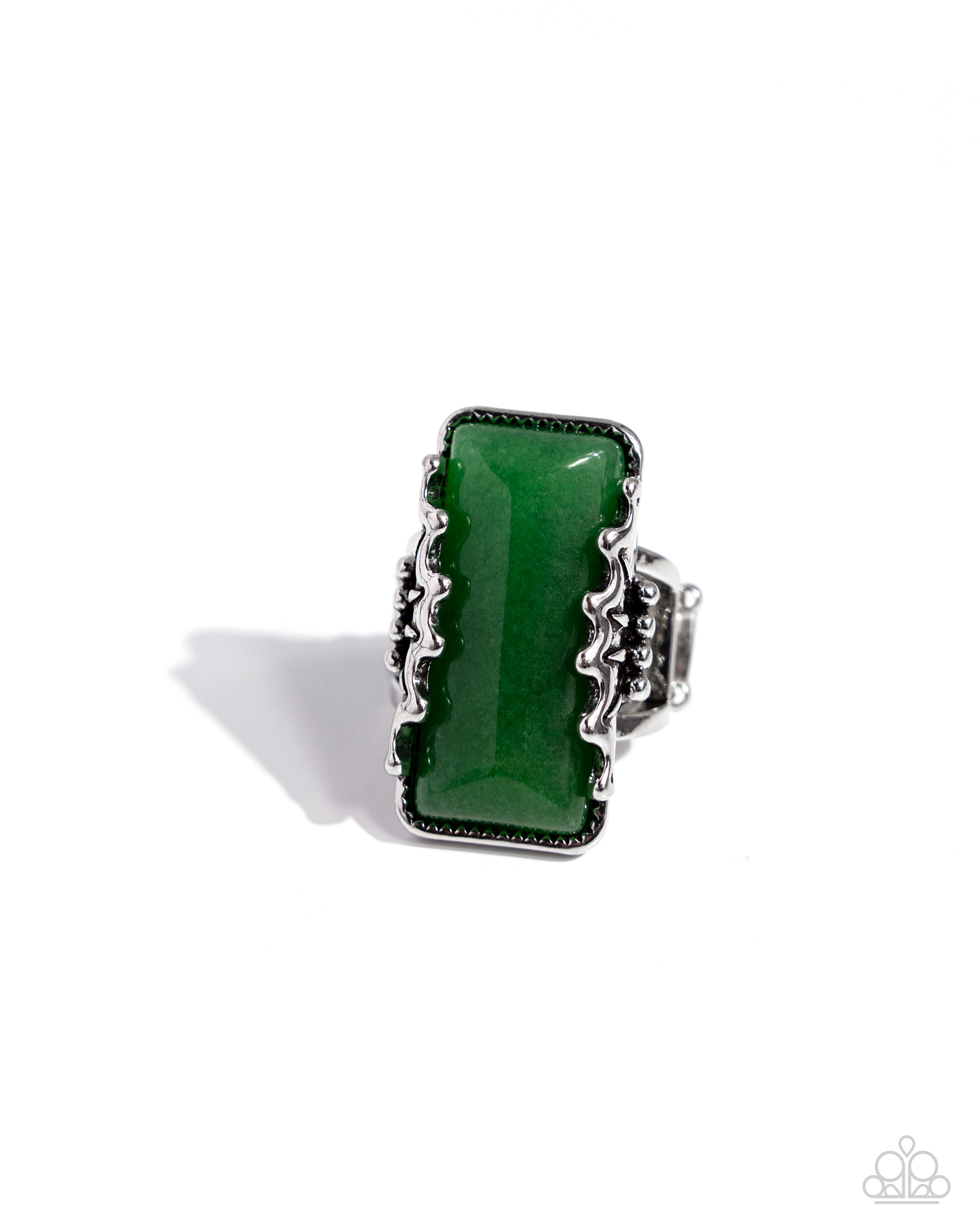 Paparazzi Scalloped Stone - Green Ring P4SE-GRXX-152XX